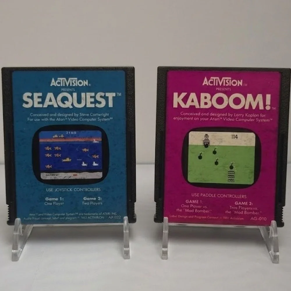 Activision Seaquest & Kaboom! - Atari 2600 Cartridge Bundle - Tested & Working!